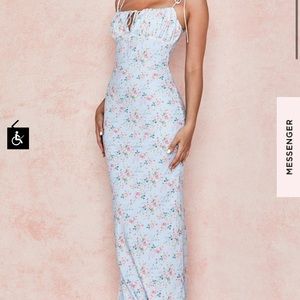 RAPHAEL- PALE BLUE FLORAL SUMMER MAXI DRESS